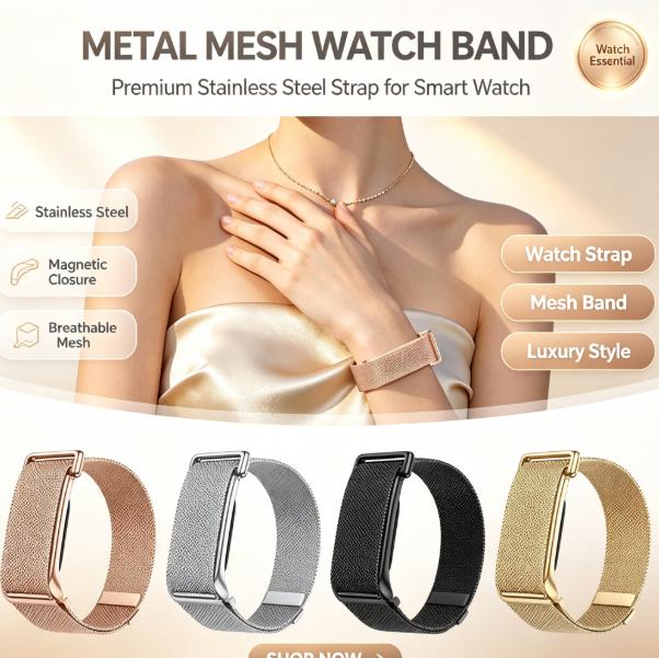 Mesh Stainless Strap - Stainless Steel Milanese Metal Mesh Watch