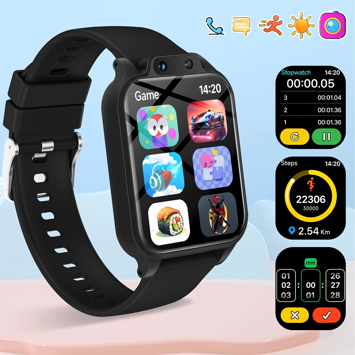 Smartwatch Digital Watches For Kids - Youngsters's Smart Watch with 18 Educational