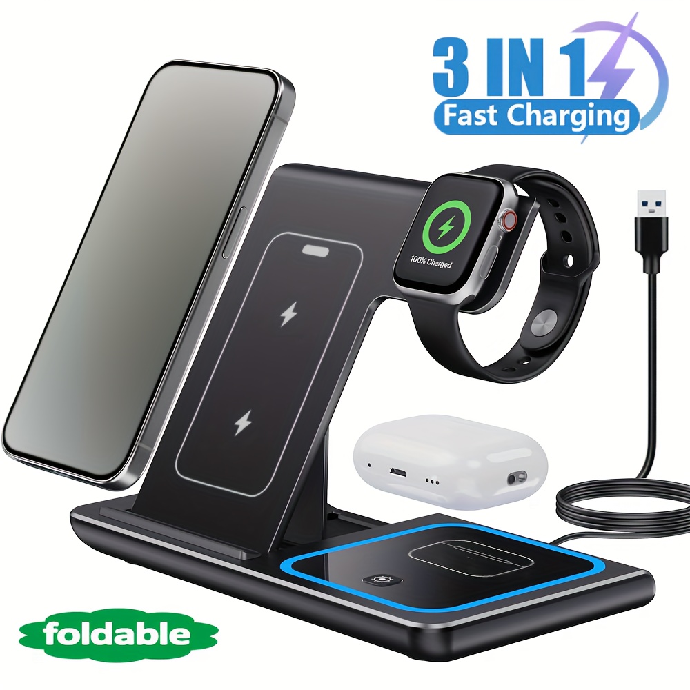 Smartwatch Watches For Iphone - 3-In-1 Foldable Wireless Charger 15W Fast