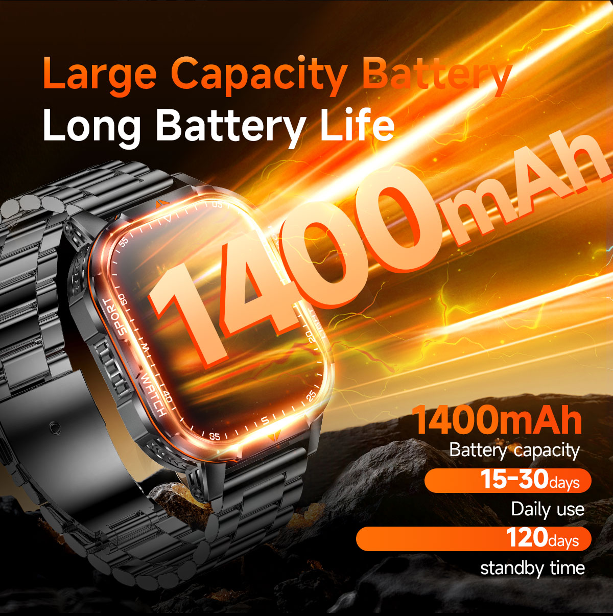 2026 New 1400mAh Super Large B - Heart Rate Gps Watch recension och pris