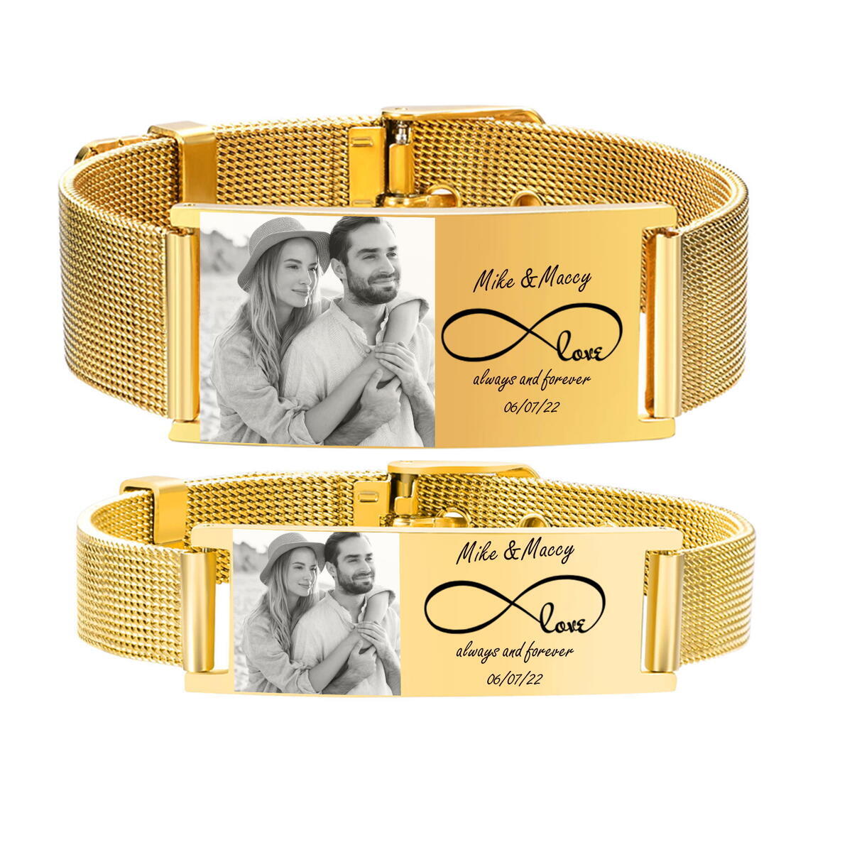 Personalized Photo Bracelet, S - Mesh Stainless Strap recension och pris