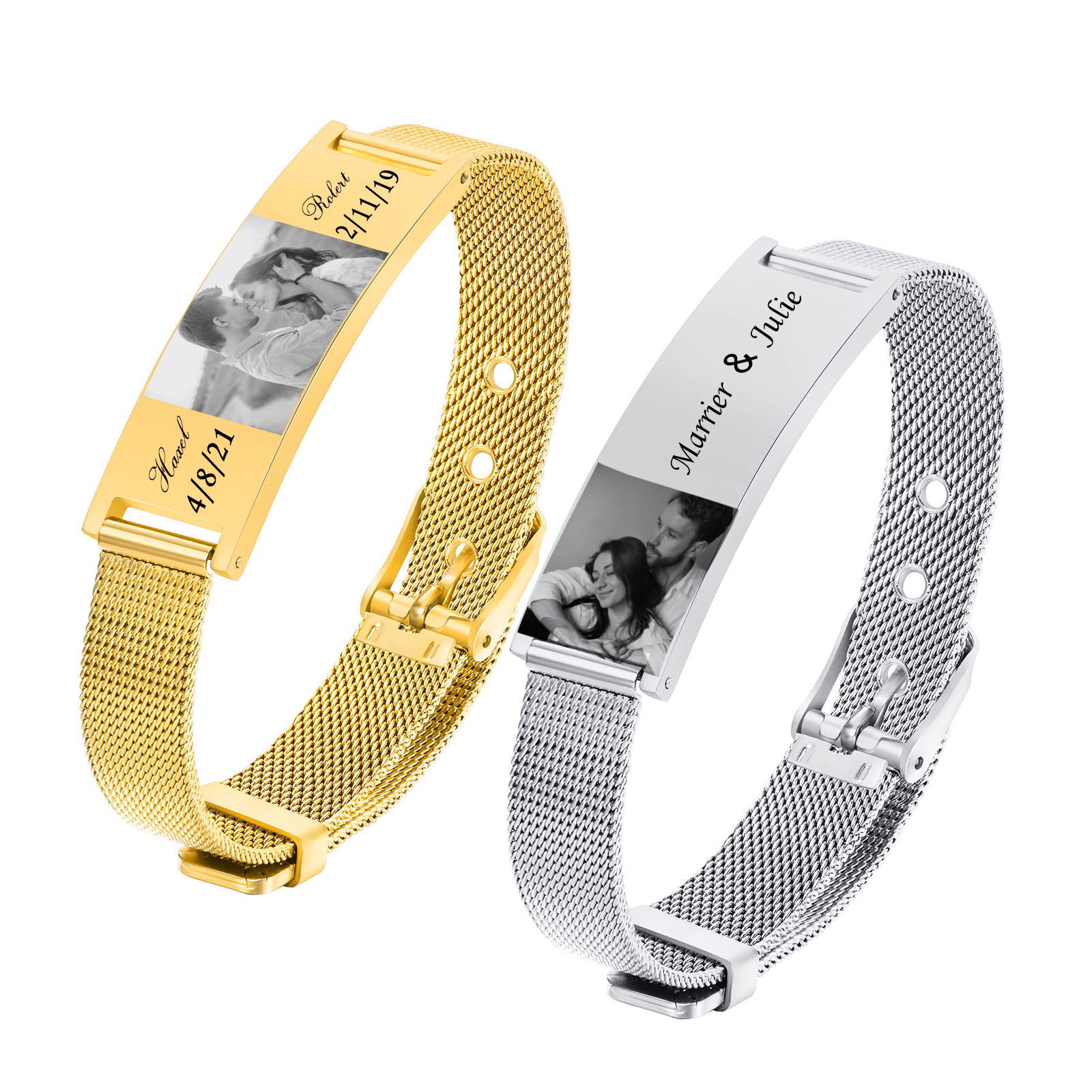 Personalized Photo Bracelet, S - Mesh Stainless Strap recension och pris