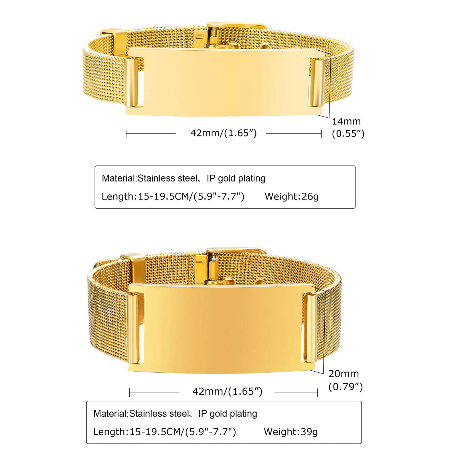 Personalized Photo Bracelet, S - Mesh Stainless Strap recension och pris