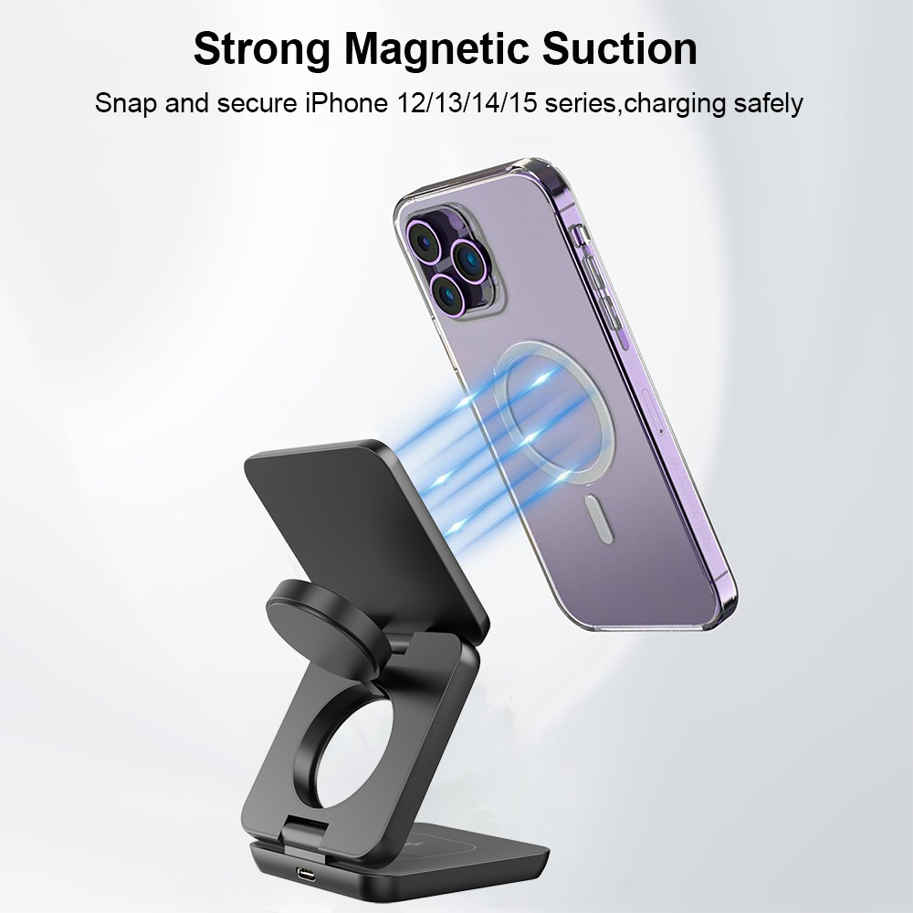 3 in 1 Foldable Magnetic Wirel - Smartwatch Watches For Iphone recension och pris