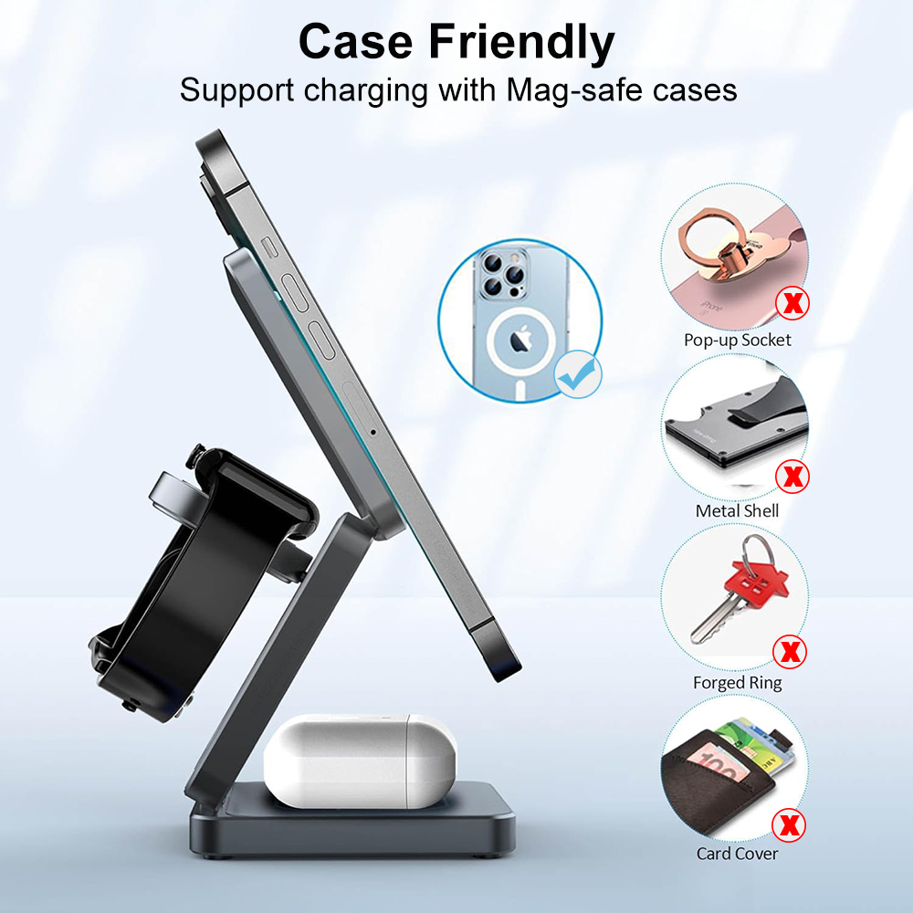 3 in 1 Foldable Magnetic Wirel - Smartwatch Watches For Iphone recension och pris