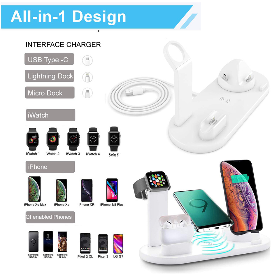 7 in 1 Wireless Charger Stand  - Smartwatch Watches For Iphone recension och pris