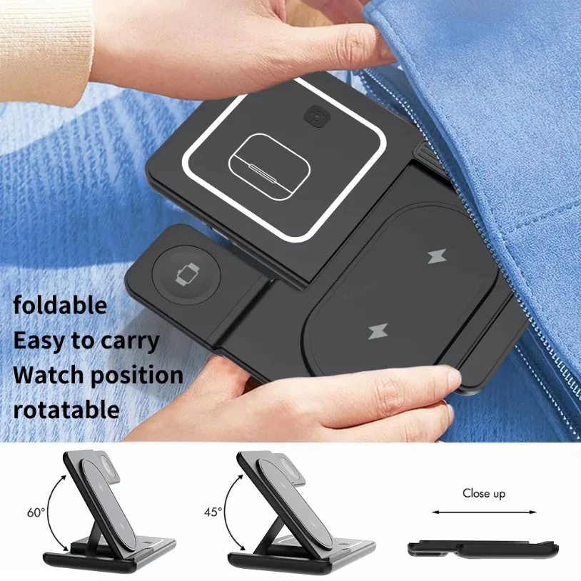 3 in 1 Foldable Wireless Charg - Smartwatch Watches For Iphone recension och pris