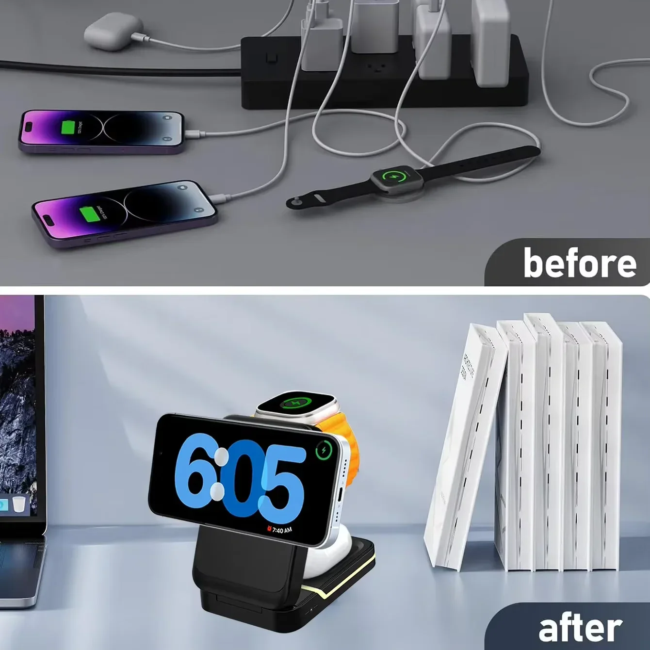 3 in 1 Magnetic Foldable Trave - Smartwatch Watches For Iphone recension och pris