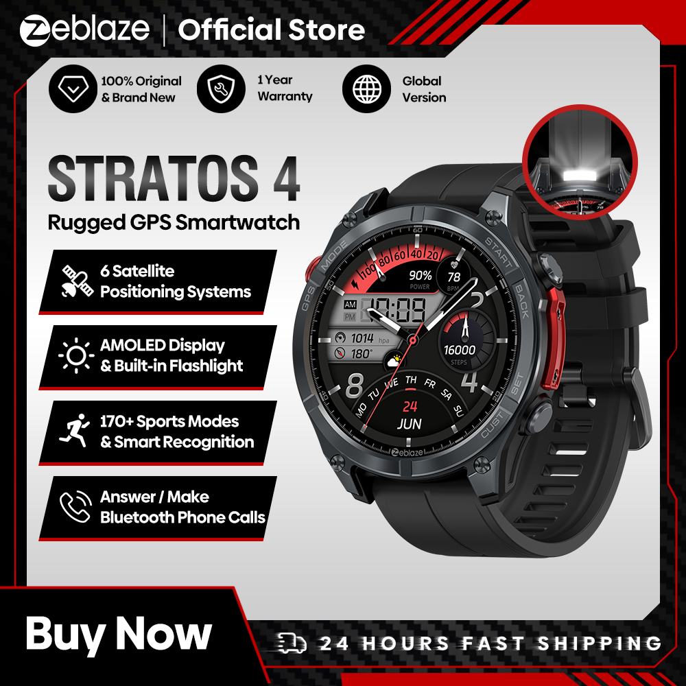 NEW Zeblaze Stratos 4 GPS Smar - Heart Rate Gps Watch recension och pris