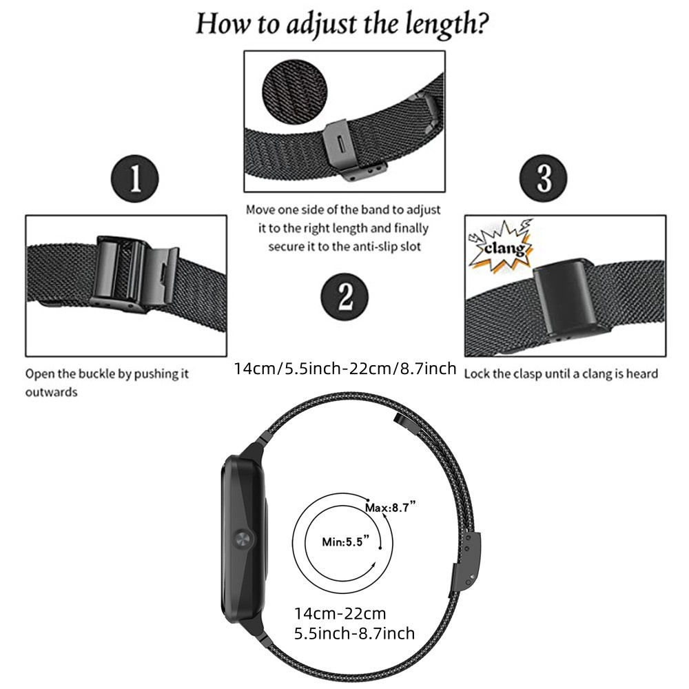 Metal Bands for Fitbit Versa 4 - Mesh Stainless Strap recension och pris