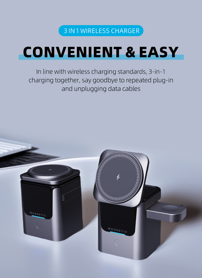 Magnetic 3 in 1 Wireless Charg - Smartwatch Watches For Iphone recension och pris