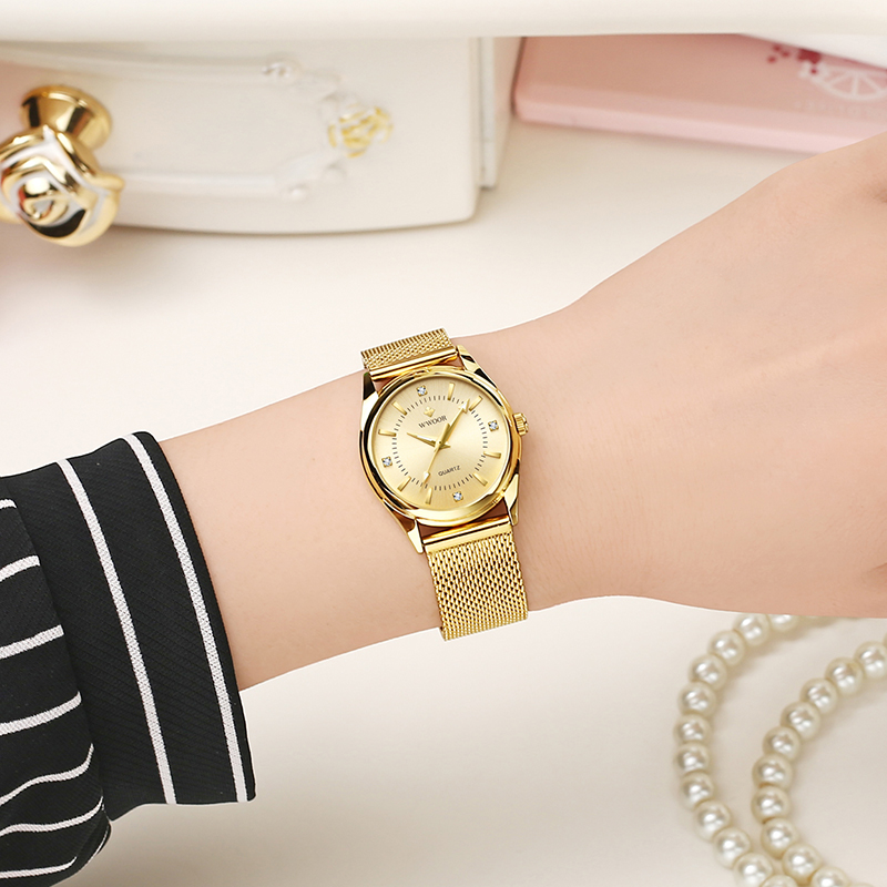 WWOOR Luxury Brand Dress Gold  - Mesh Stainless Strap recension och pris